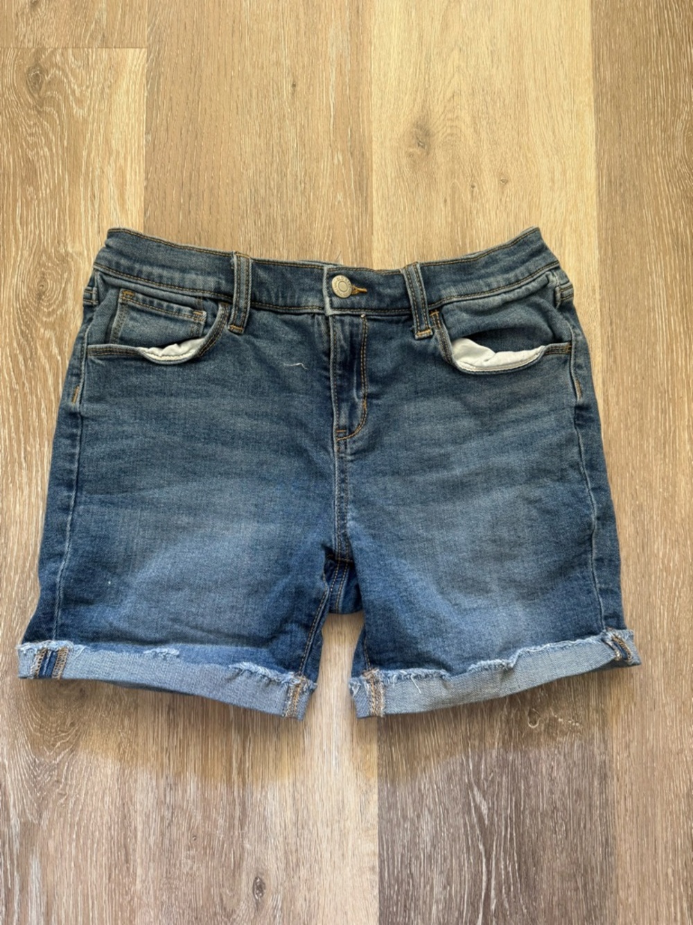 Old Navy Dark Blue Denim Cuffed Women's Shorts